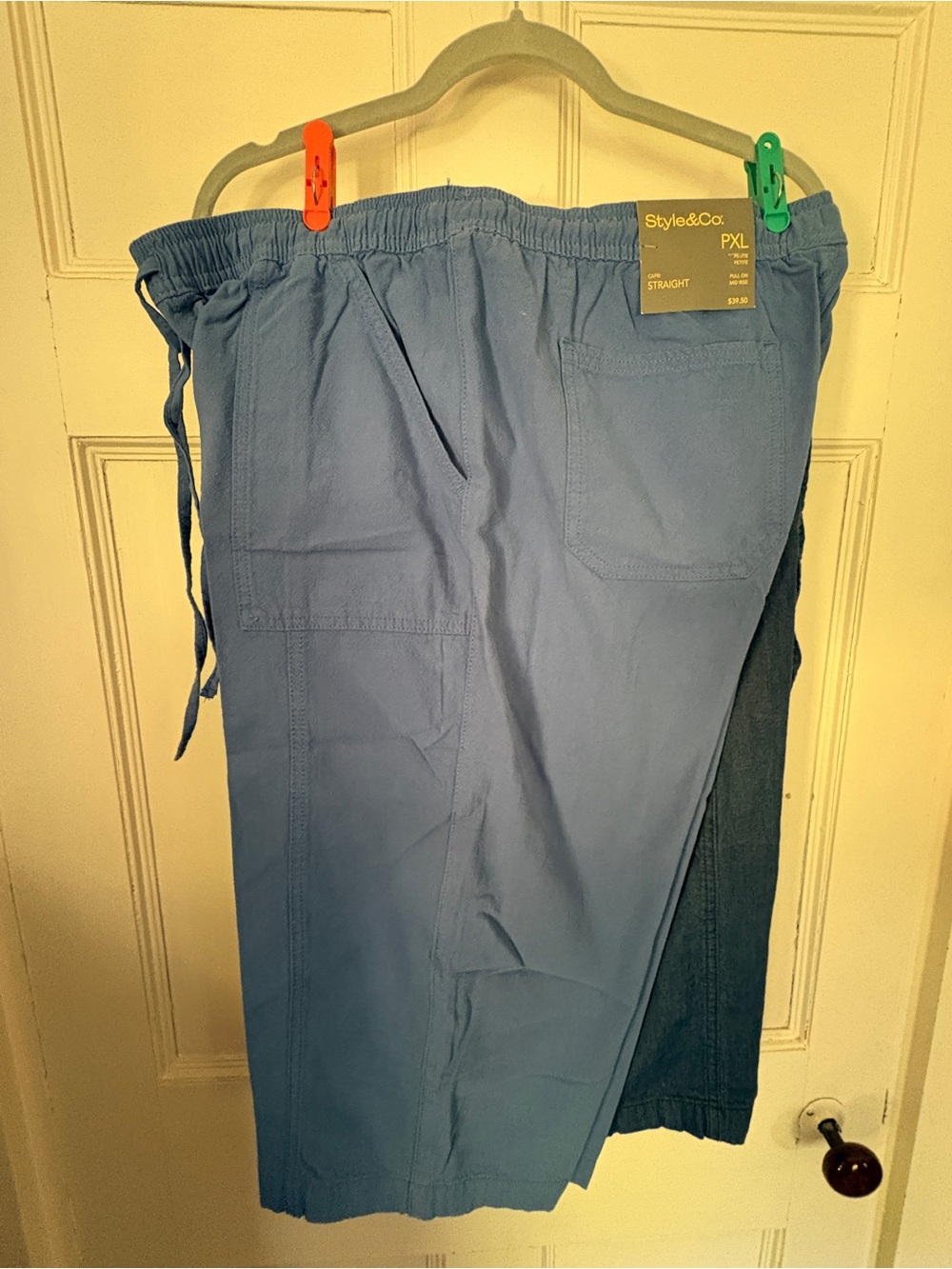 Pair of Women’s New Drawstring Capris - Steel Blue and Dark Denim, Style & Co.
